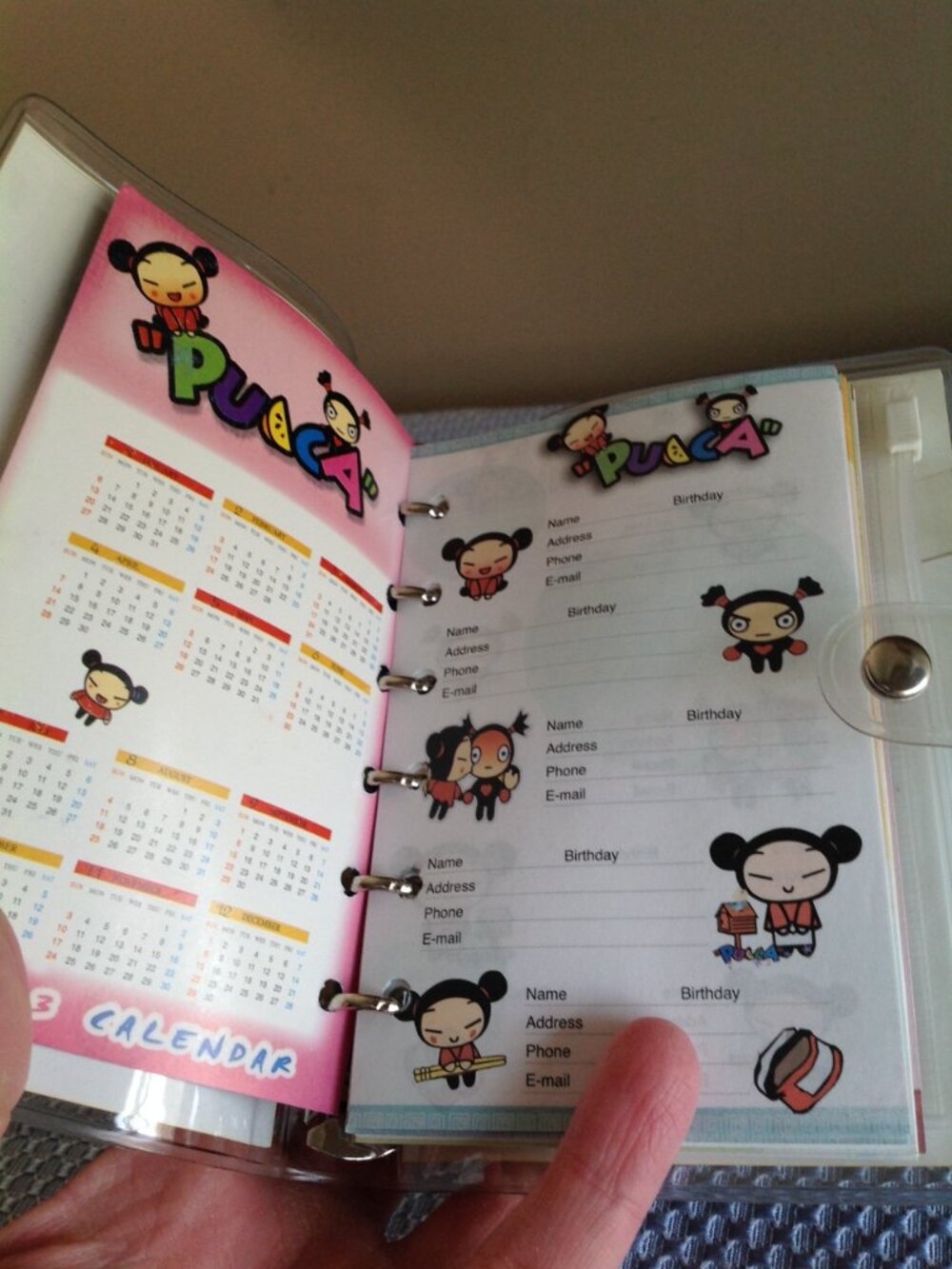 Vintage Y2K 2002 Pucca Calendar Notes Address Book Mini Wallet Planner Case - Picture 6 of 14